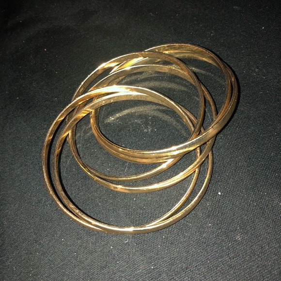 Nordstrom Gold Plated Connected Bangles (6) *NWOT* - Picture 2 of 2